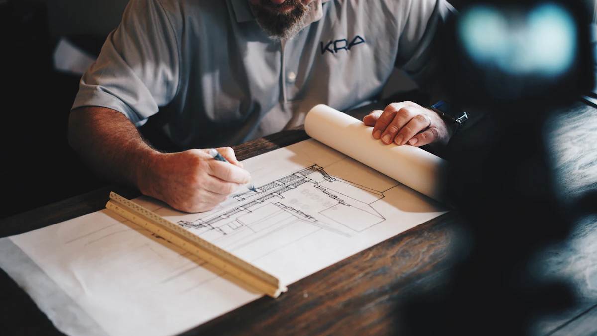 مهندس يراجع المخططات